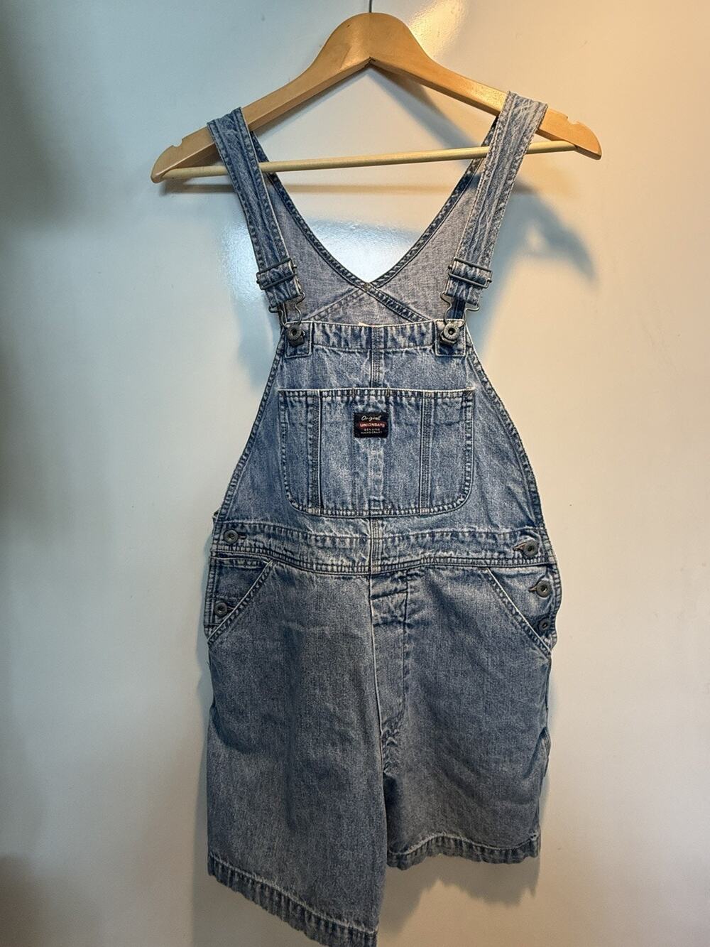 Vintage Y2k Union Bay Denim Overall Shorts Blue Jean Vtg 2000s USA S Shortalls